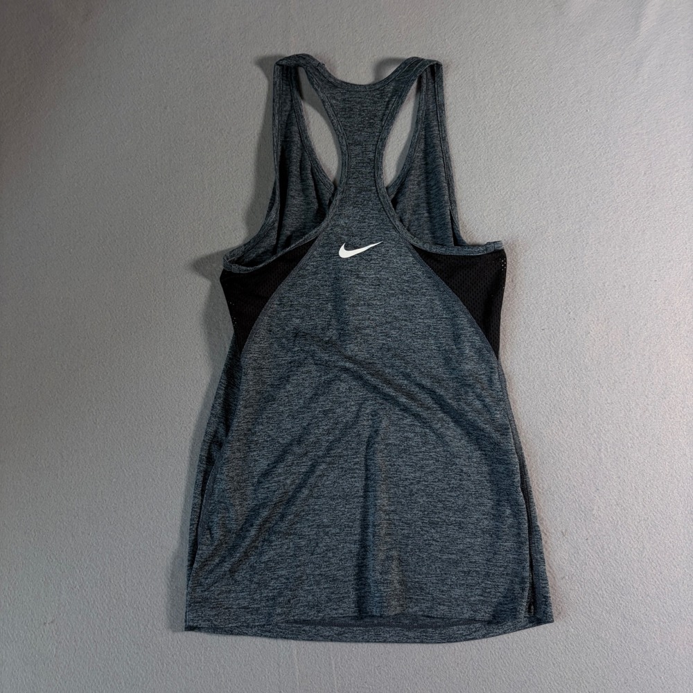 Nike Womens Dri-FIT Racerback Tank Top‎ Gray Heather Mesh Training Shirt Small